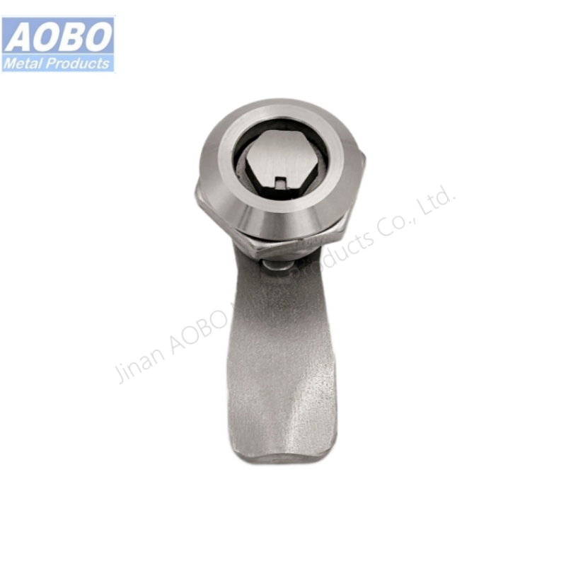 Aobo Machinery AISI316 Casting Waterproof IP65 Substation Cabinet Door High-Speed Rail Metro Part Quarter Turn Hexagon Male Lock Cylinder Cam Lock