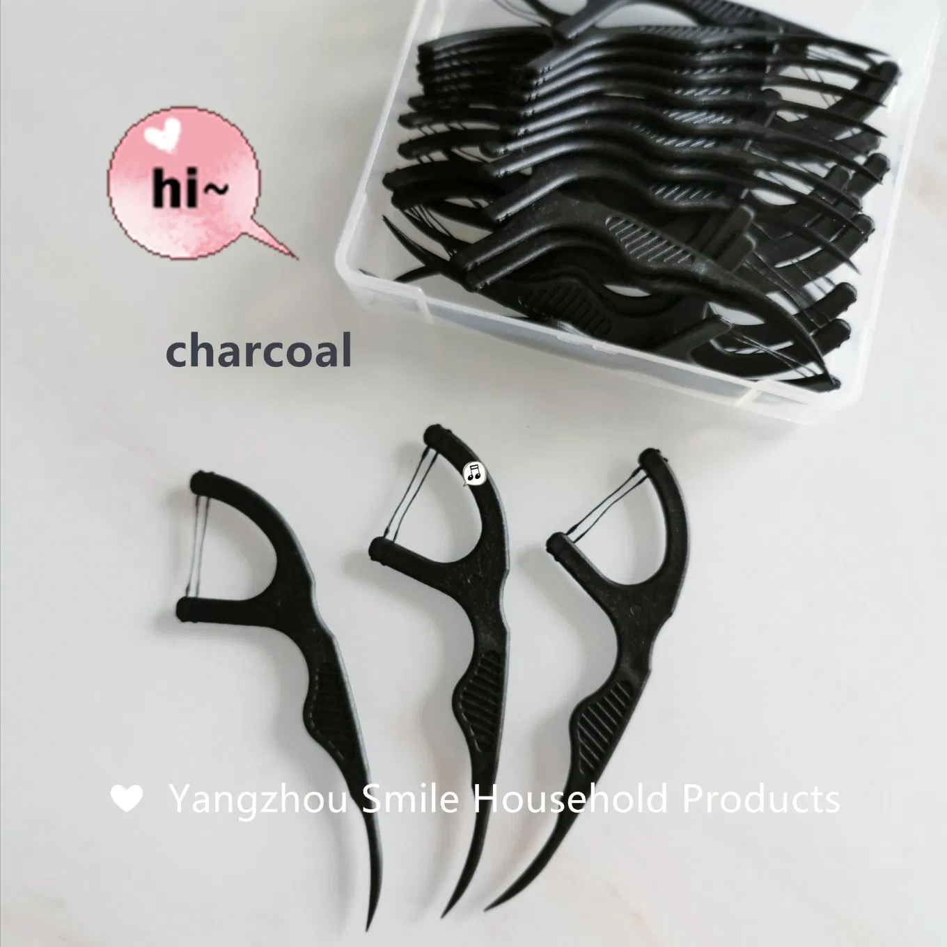 Professional Toothpick Manufacture Charcoal Dental Floss Pick