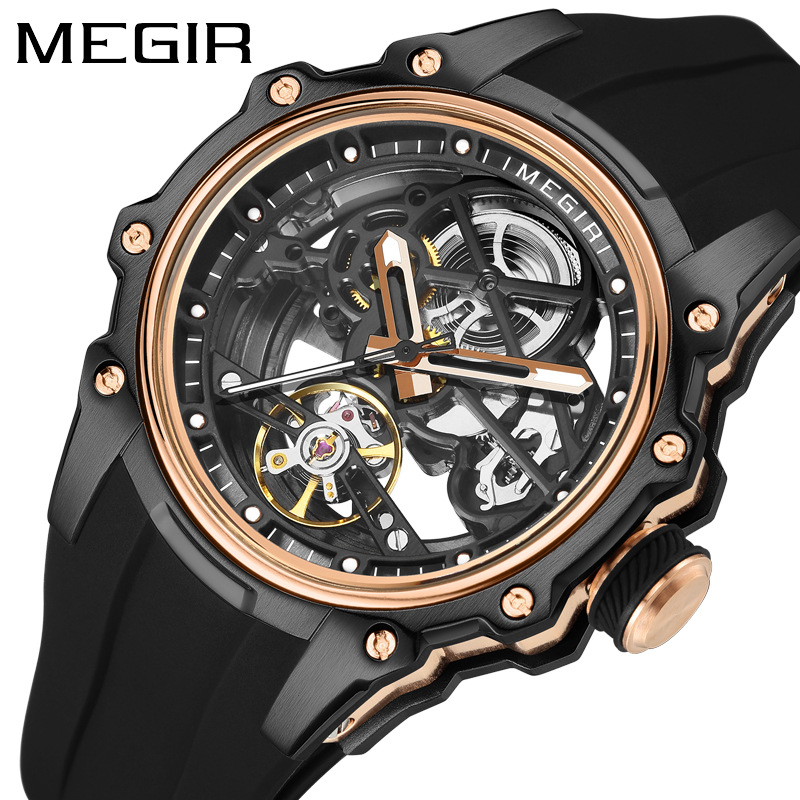 Megir 2243 New Men's Silicone Strap Luminous Business Automatic Mechanical Watch