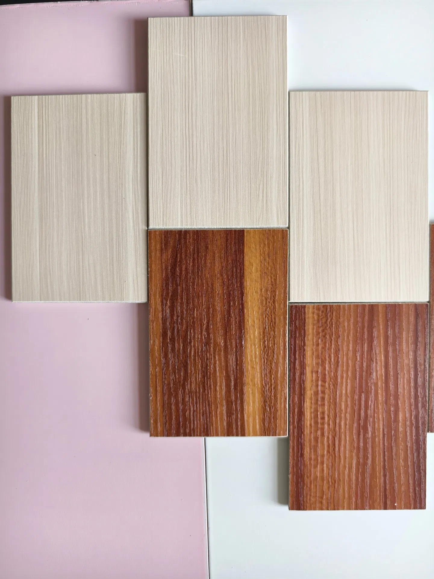 Wood Grain Surface PVC Coated Fiber Cement Board Panel for Interior Wall