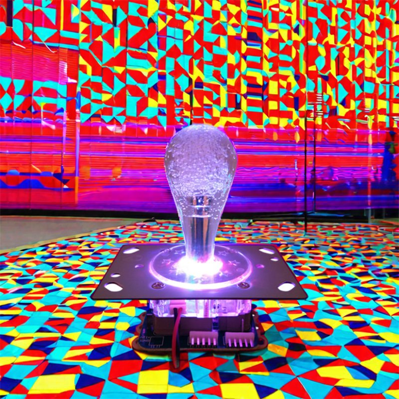 Colorful Lights Elliptical Crystal Balltop Rocker Arcade Game Oval Joystick