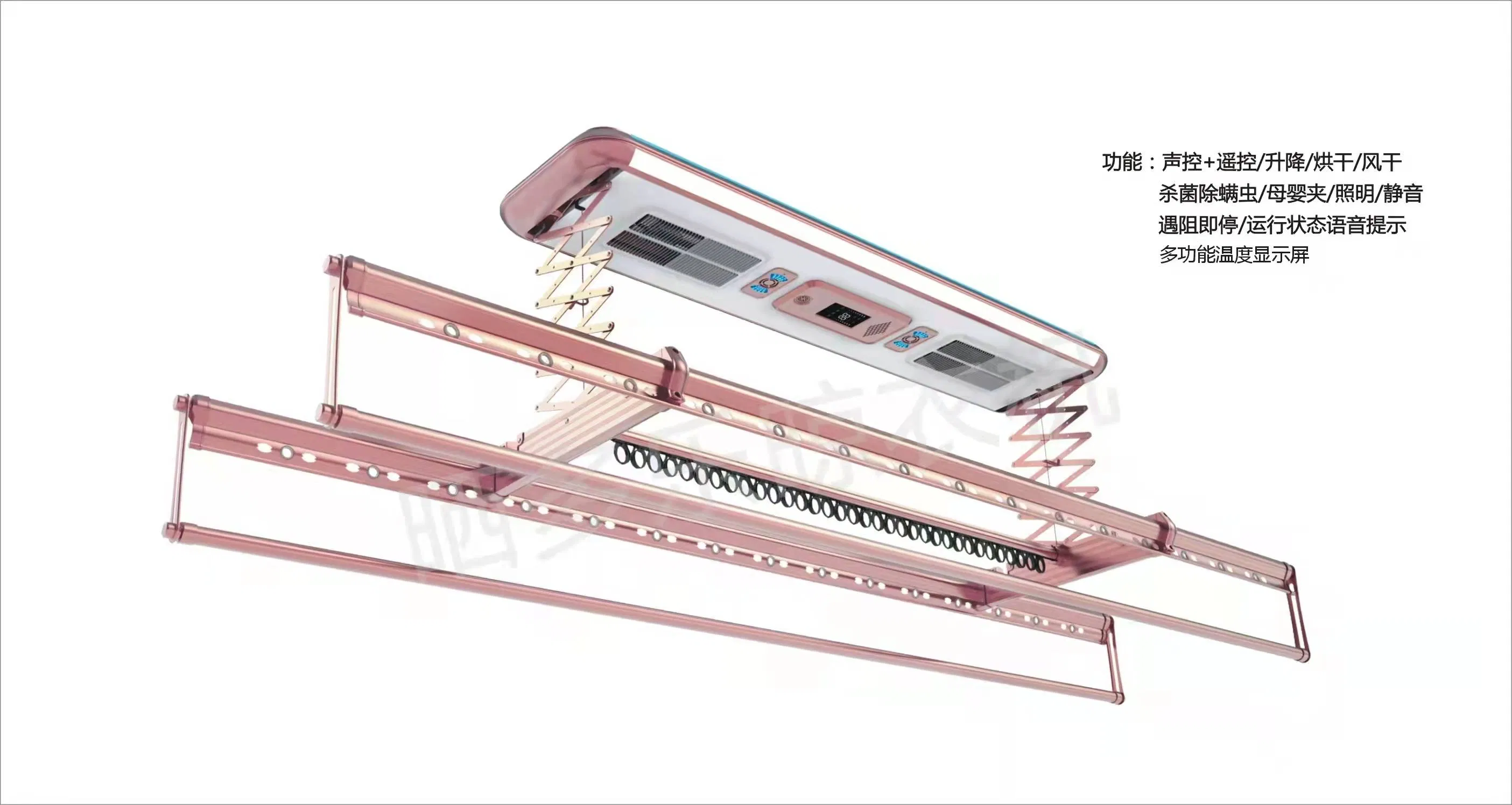 Retractable Clothesline System with Ceiling Mount for Laundry Drying