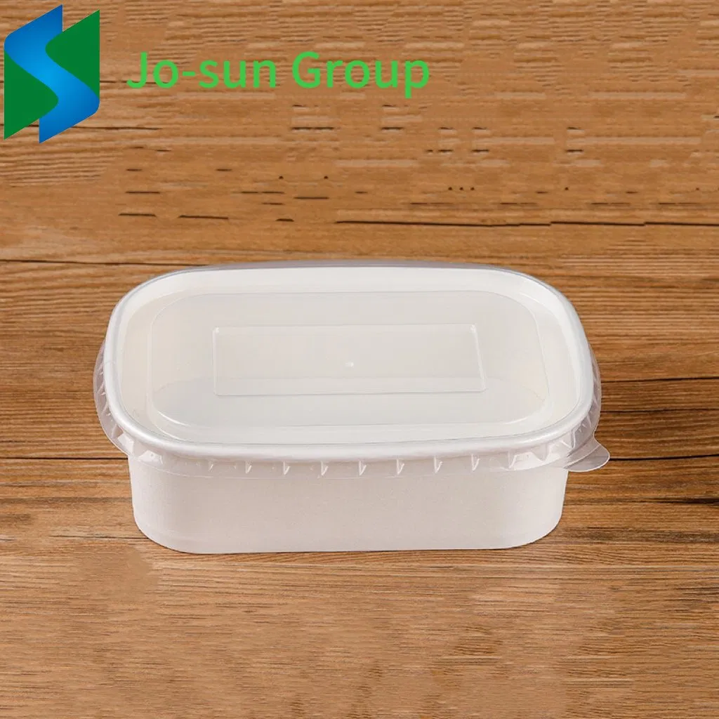 Jo-Sun Wholesale 600 Ml Rectangular Food Grade Takeout Box Kraft Paper Square Bowl with Lid