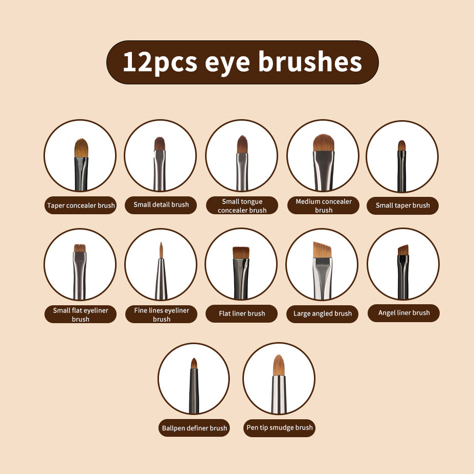 Small Plastic Applicator Angled Eyeshadow Eyebrow Cosmetic Concealer Brushes Makeup Brush
