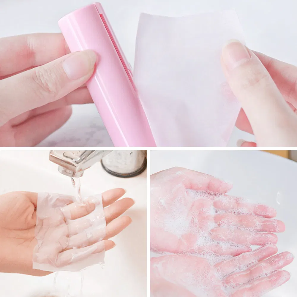 Beauty Skin Care Paper Soap Flowers Products Wholesale Hotel Hand Roll Washing Bath Soap Sheets Factory