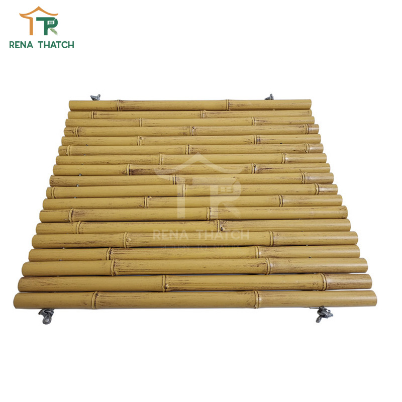 Hot Sale Cheap Tiki Bar Artificial Bamboo Fencing Synthetic Bamboo Cladding Plastic Bamboo Screen PVC Bamboo Fence Screening
