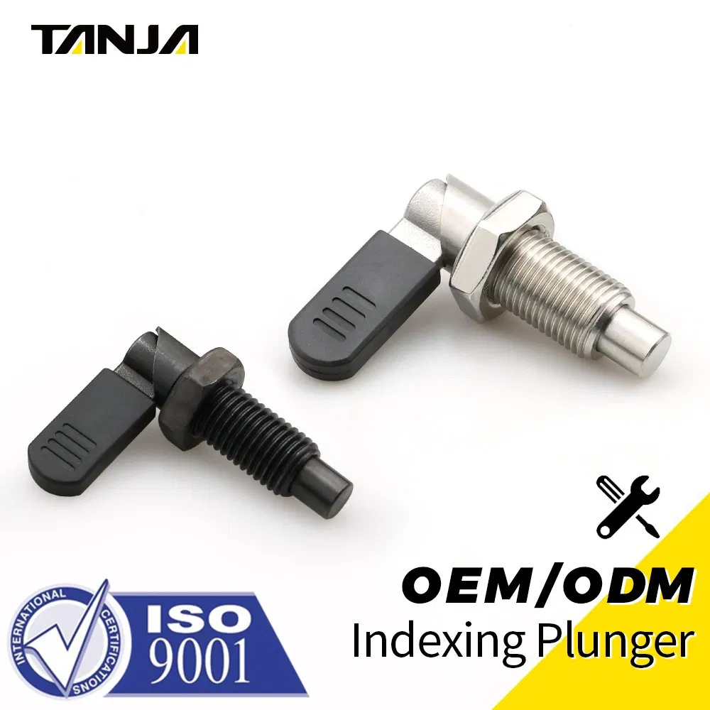 Index Plunger Stainless Steel Pin Body Black Plastic Head Indexing Plunger