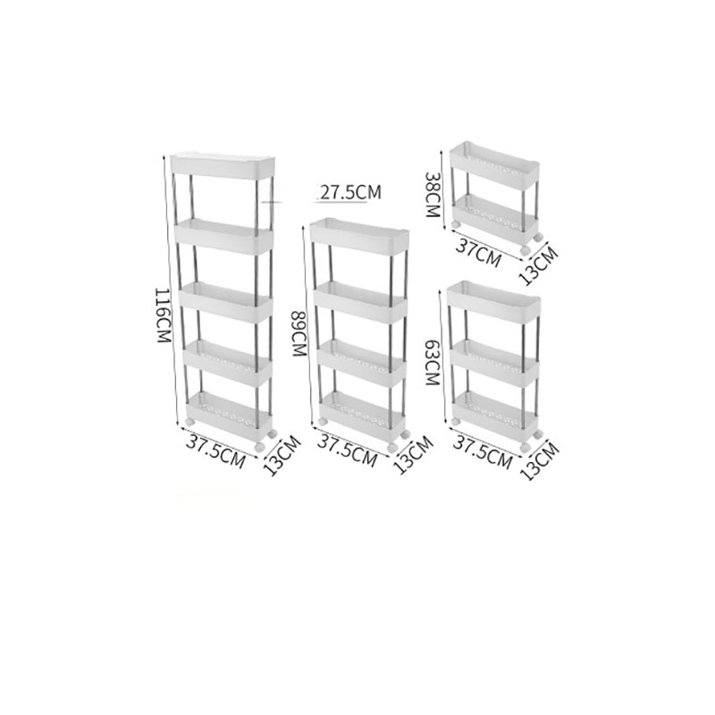 Hot Selling Rack Multi-Layer Floor Kitchen Storage Bedroom Bedside Snack Storage Bookshelf Movable Trolley