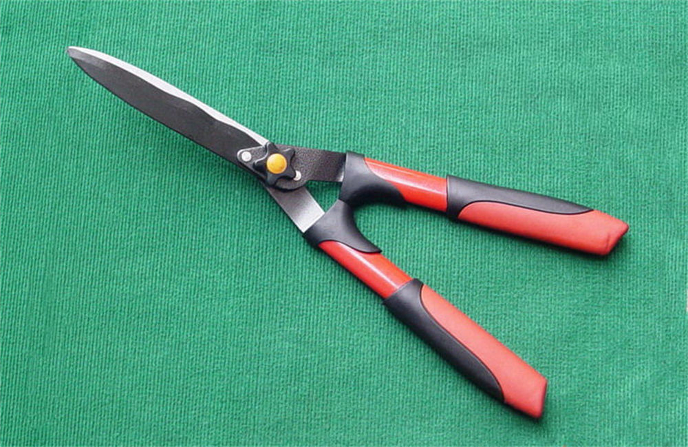 Long Length Orange Hedge Shear with Anti-Slip Grip for Tree Branch Pruning