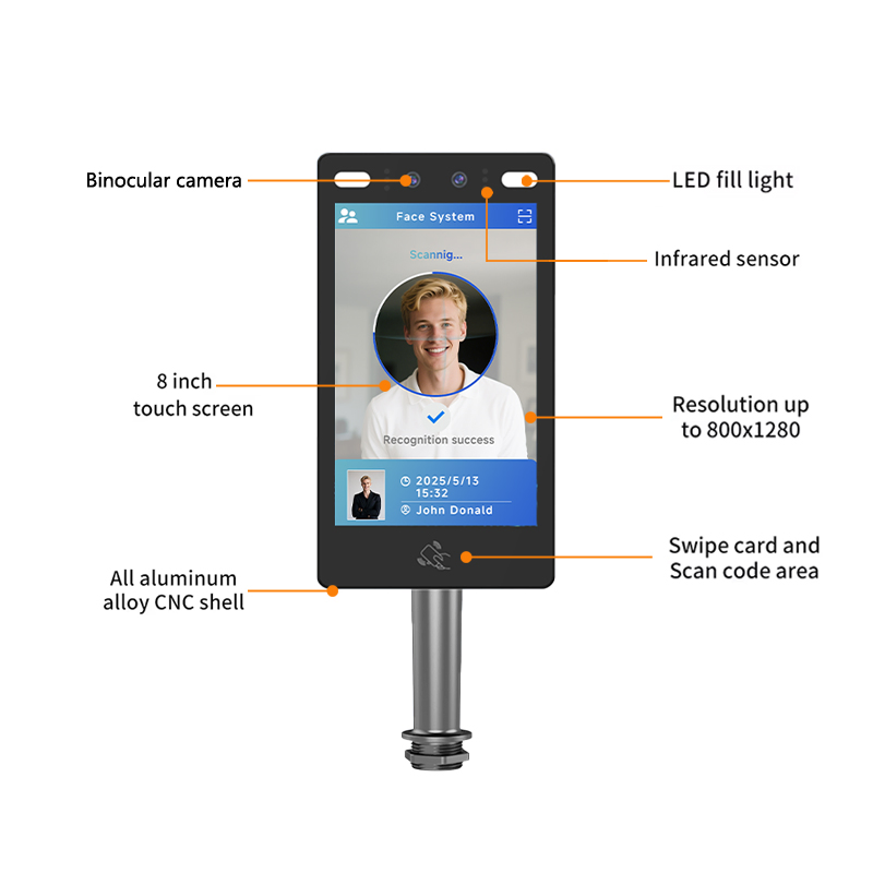 Suntek High-Level Security Biometric Verification Modern Face Recognition System for Hotel/School/Office/Factory Access Control with Password Verification