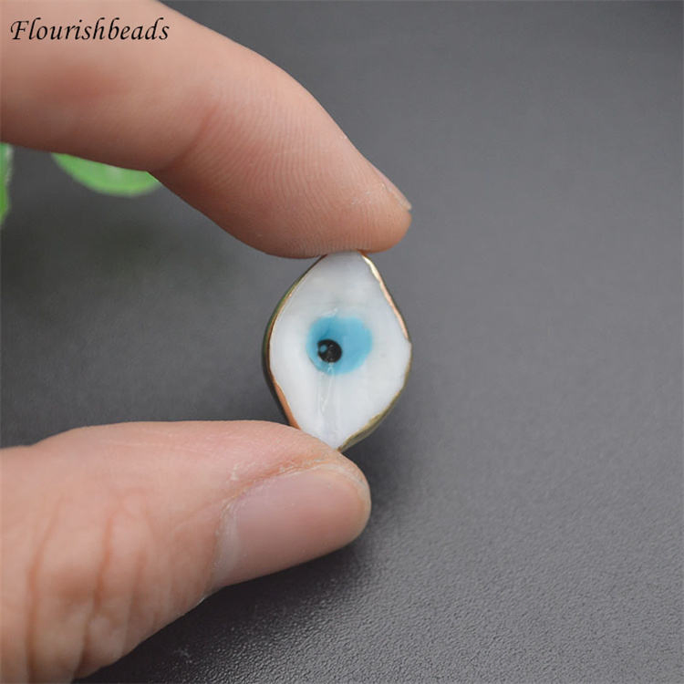 Gold-Plated Multi-Colors Evil Eye Glass Coloured Glaze Loose Beads for Jewelry Making