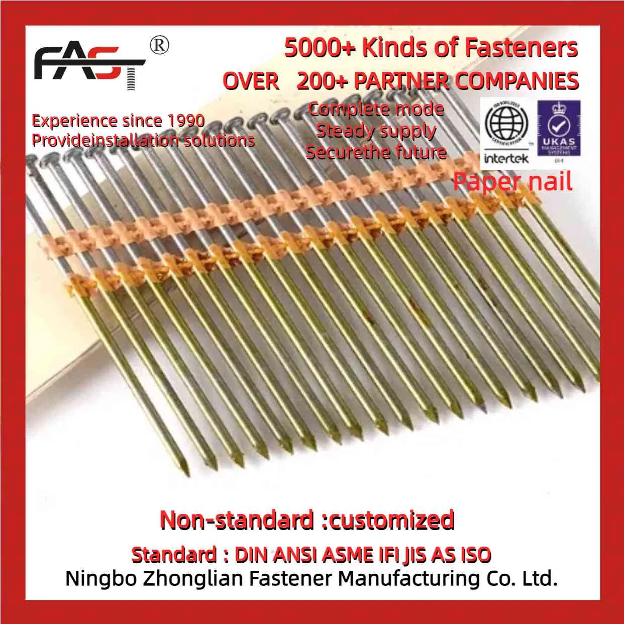 Selected Paper Nails for High-Performance Wood Joinery