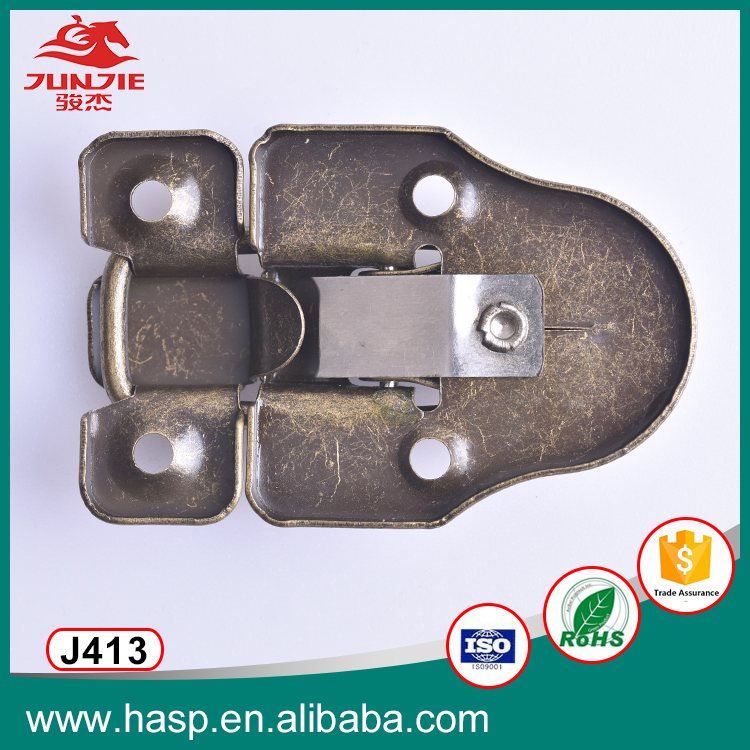 Antique Bronze Color Box Latch Lock Jewelry Box Carved Old-Fashioned Lock Wooden Box Buckle Latch Lock J413