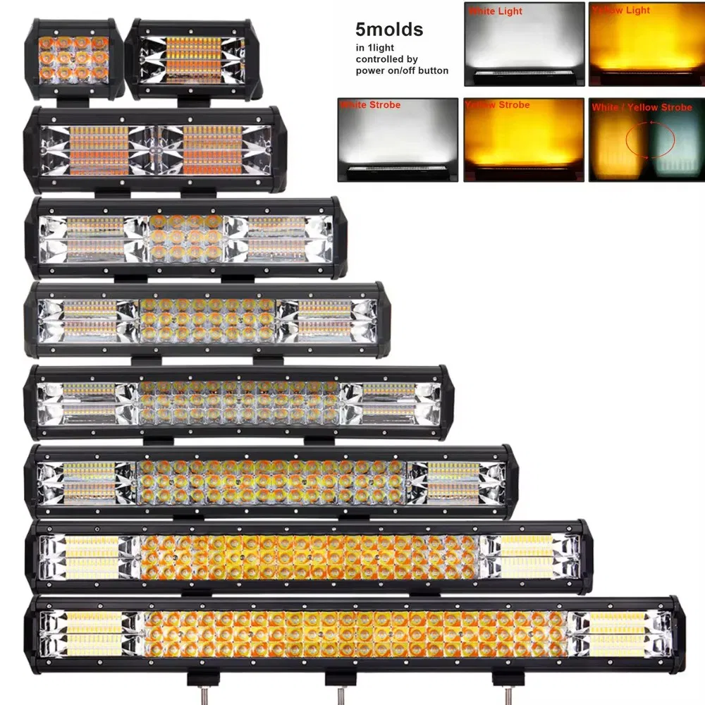 Светодиодная световая балка Car Light Triple Row 3030, 4"-42", двухцветный стробоскоп