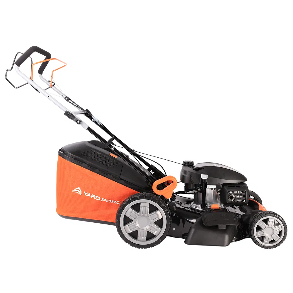 Yard Force Honda 167cc Self-Propelled Lawn Mower, 51cm (20") Steel Deck & 7-Level Cutting - 65L Hybrid Bag, Mulching/Side Discharge - GM H51