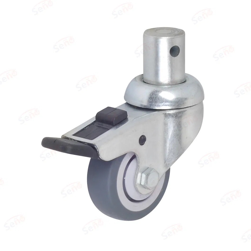 Zinc Plated Fix/Swivel/with Brake High-Quality TPR Wheels Furniture Trolley Caster
