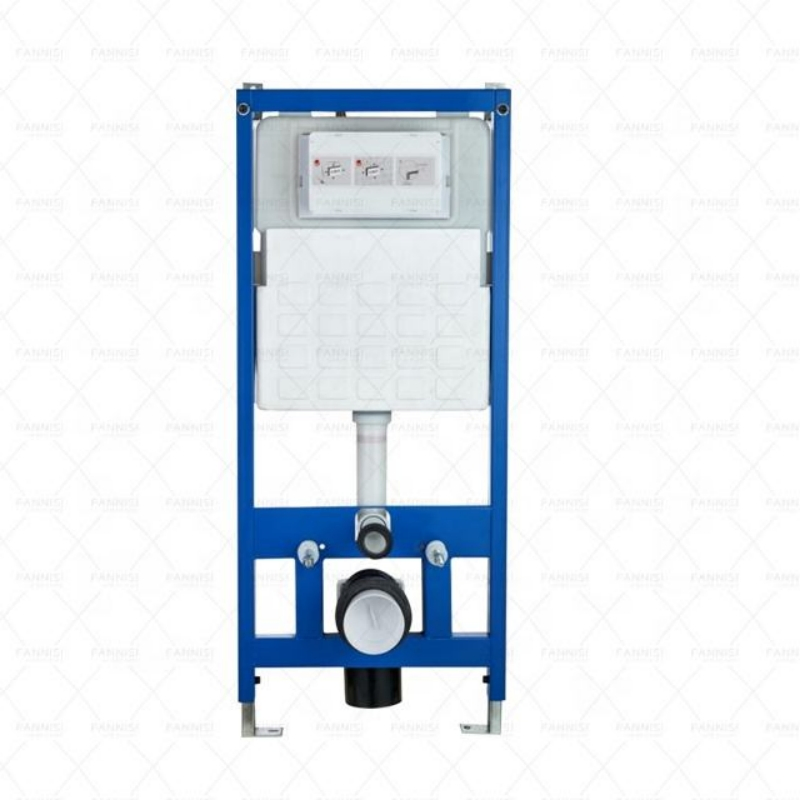 Water Saving Dual-Flush P-Trap Wall Hung Toilet Hidden Flush Cistern Plastic Tank