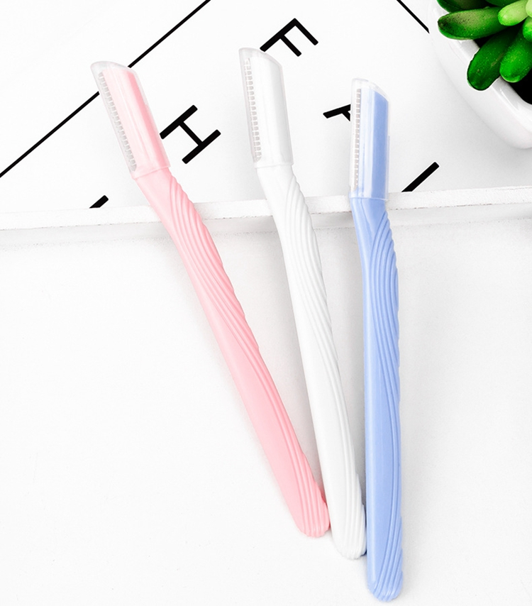 Eco-Friendly Plastic Handle Hair Removal Trimmer 3 Pieces of Beauty Eyebrow Trimmer Razor Set