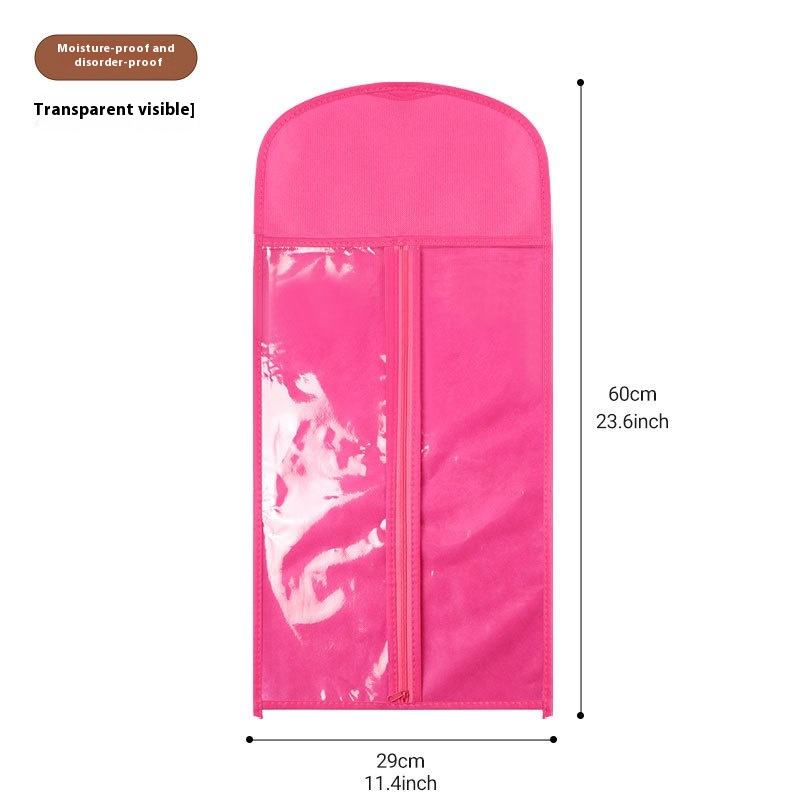 Transparent PVC Wig Bag Non-Woven Fabric Wig Hanging Dustproof Bag