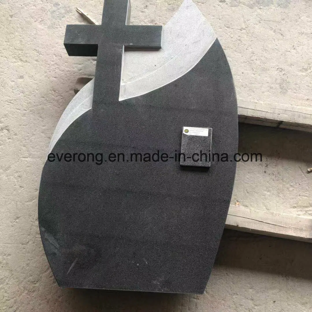 Cheap Grey Black Pink Rose Granite Carving Flat Engraving Vases Angel Bench Double Headstone for Graves Monuments Cemetery Memorial