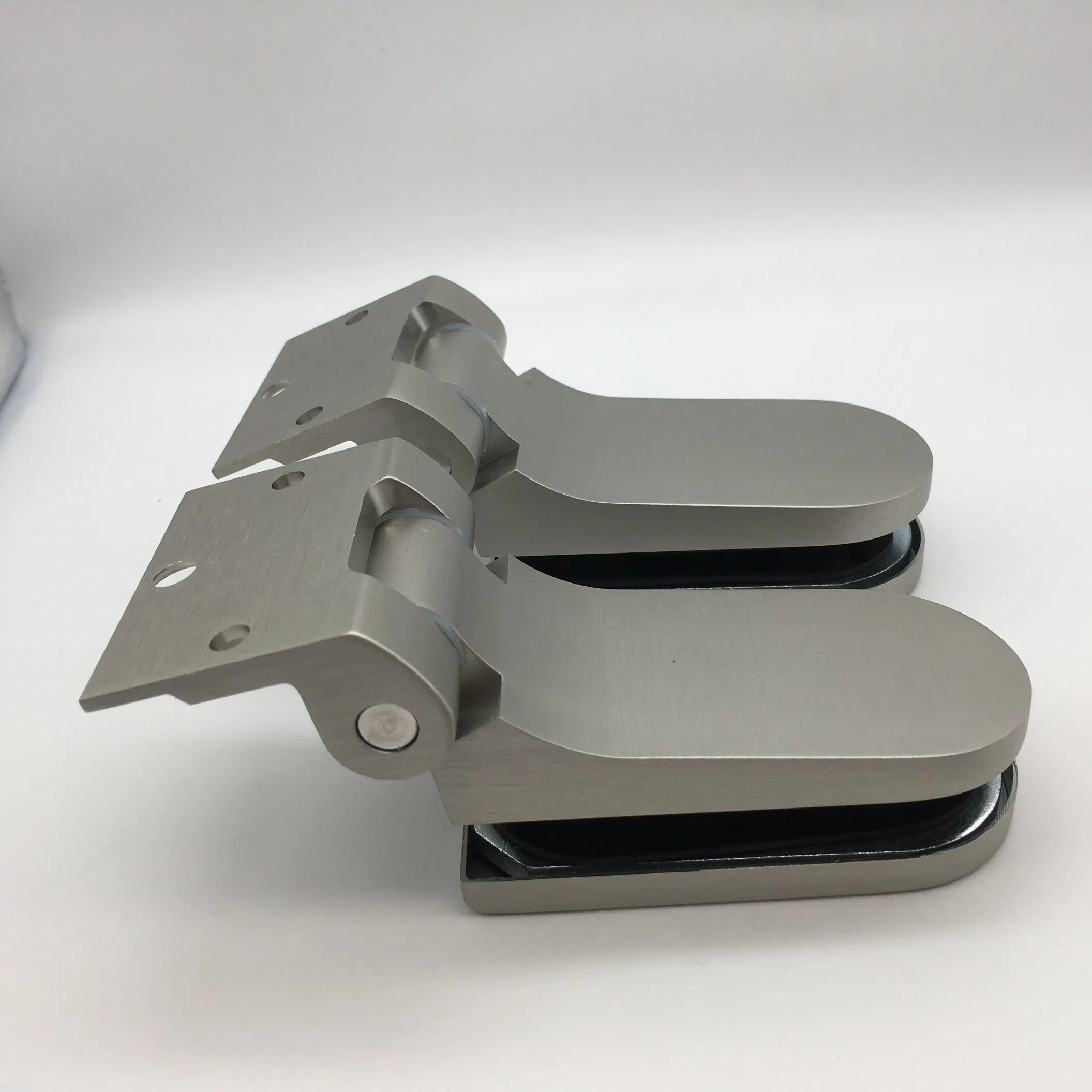 Matt Satin Aluminun Material Frameless Glass Door Hinge for Commercial Office