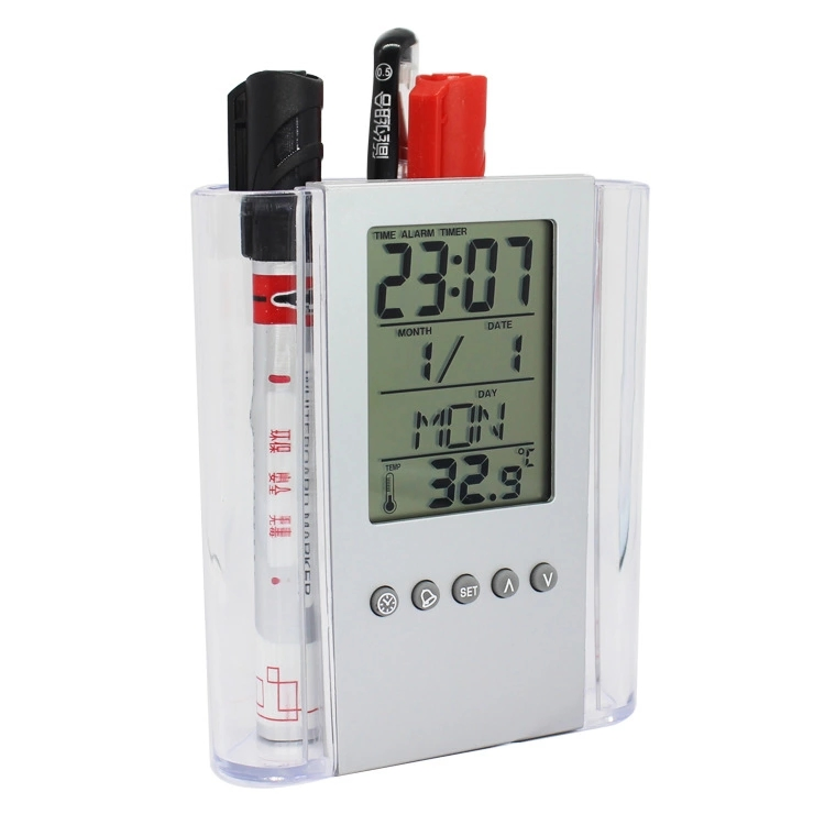 Multifunction Perpetual Calendar Transparent Pen Holder for Promotion Gift