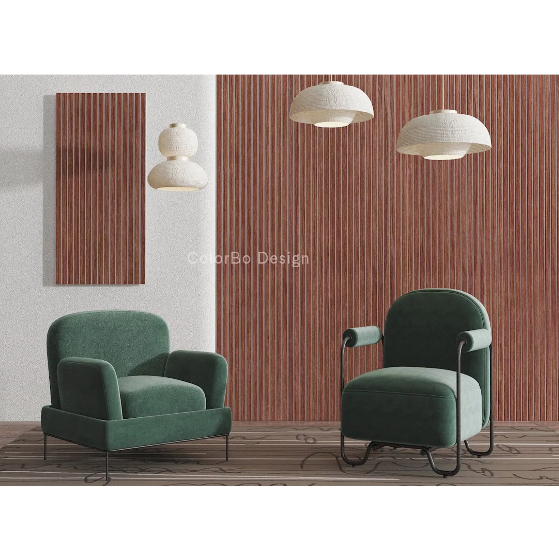 High Level OAK Melamine surface 2400*600mm wood slat groove panel