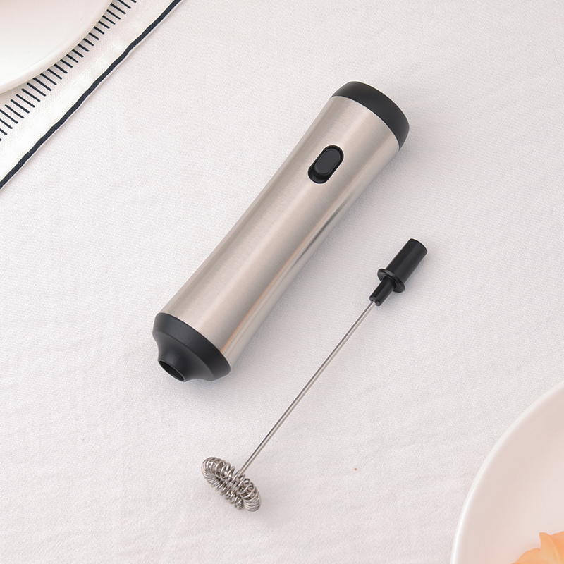 2025 Rechargeable Stainless Steel Electric Milk Frother with Stand Handheld Electric Blender