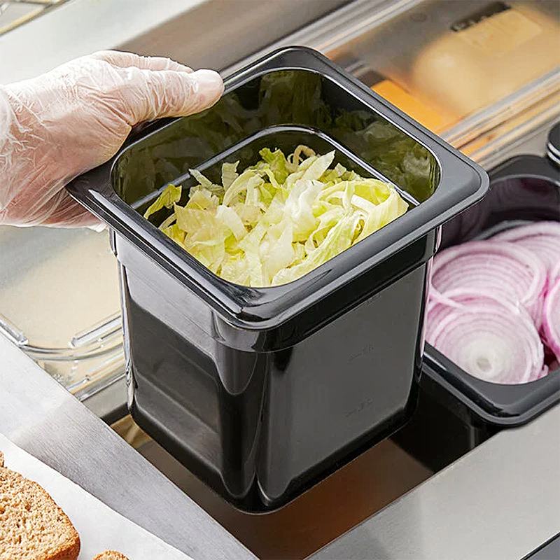 Hot Sale 1/6 Size Gastronorm Food Container Plastic Gn Food Pan for Restaurant Steam Acrylic Food Container