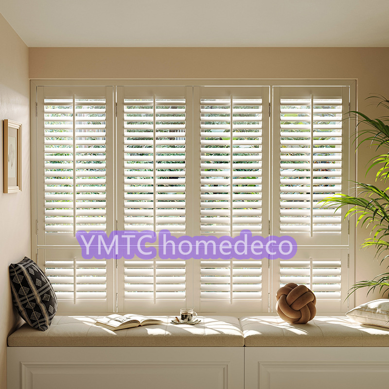 Factory Price Wood and PVC Shutter Interior 89mm Louver Plantation Shutters