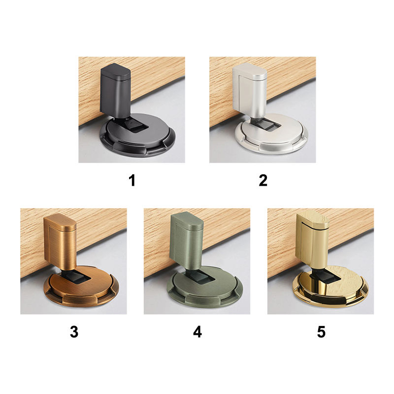 Magnetic Non Punch Brushed Nickel Heavy Duty Under Wall Metal Door Stop