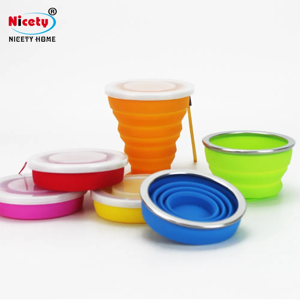 Custom Logo Takeaway Fashionable Durable Foldable Water Cup Travel Mug Recyclable Unbreakable Silicone Coffee Cup
