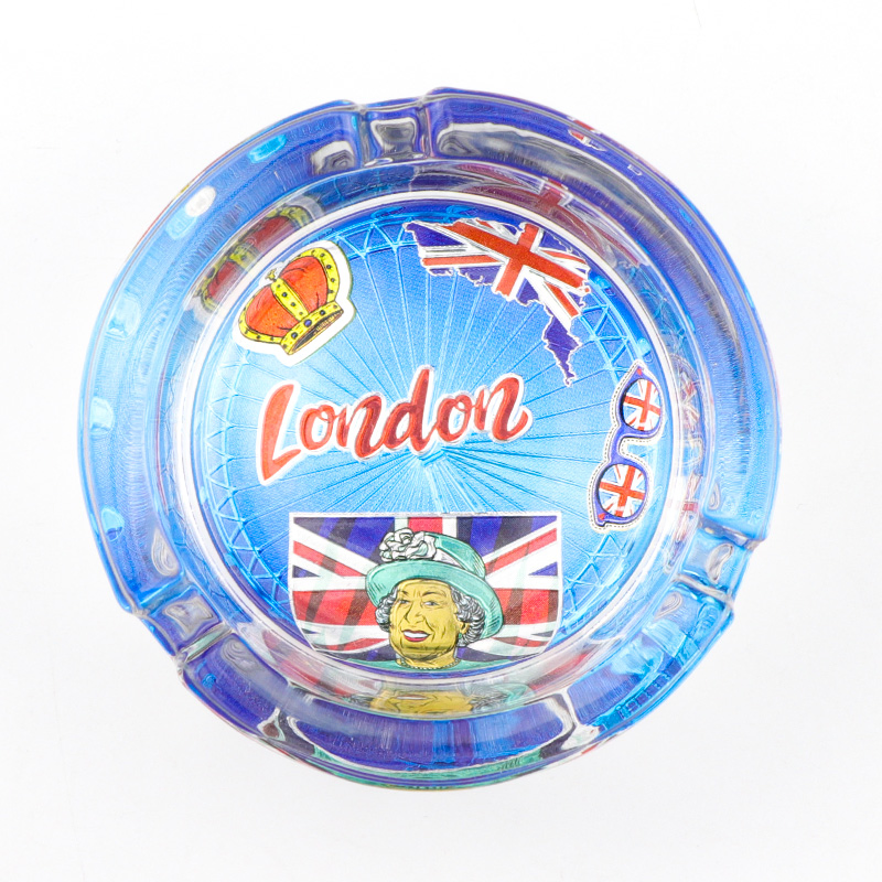Wholesale Custom Logo Countries Tourist Souvenir Gift Portable Glass Cigar Ashtray