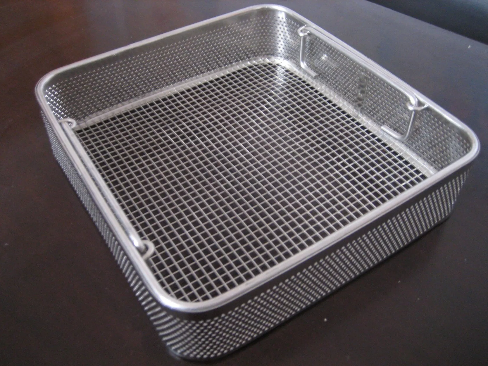 Stainless Steel Iron Chrome Plated Yellow Handle Big Fryer Basket