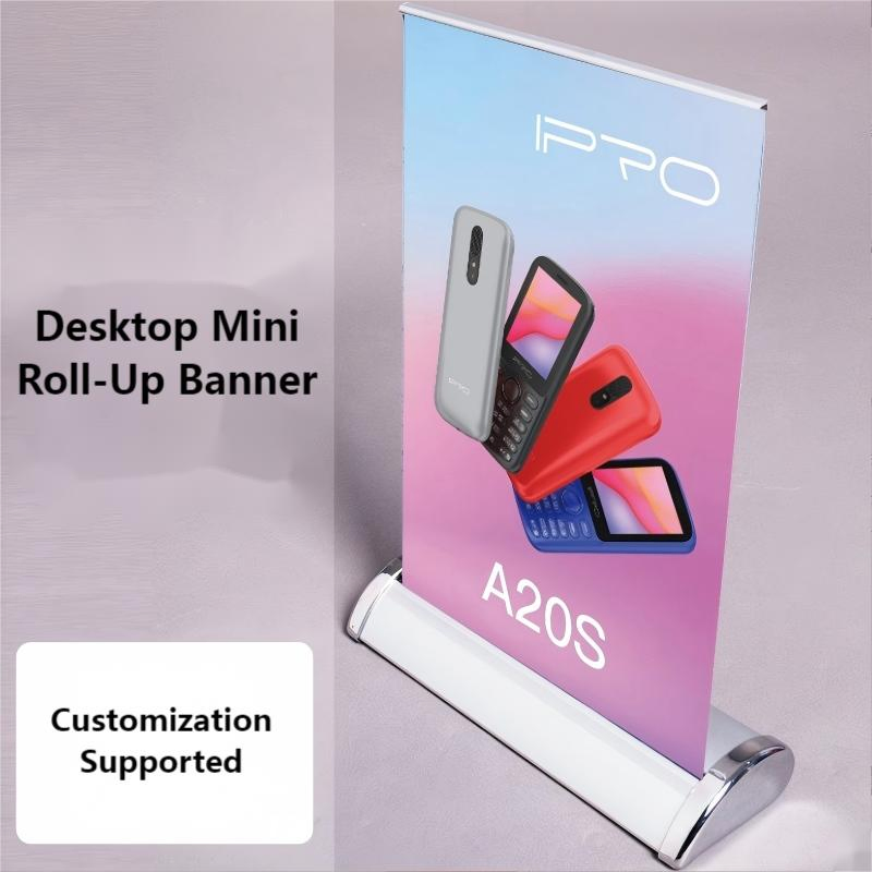 Customizable Desktop Portable Mini Roll-up Banner Display Stand