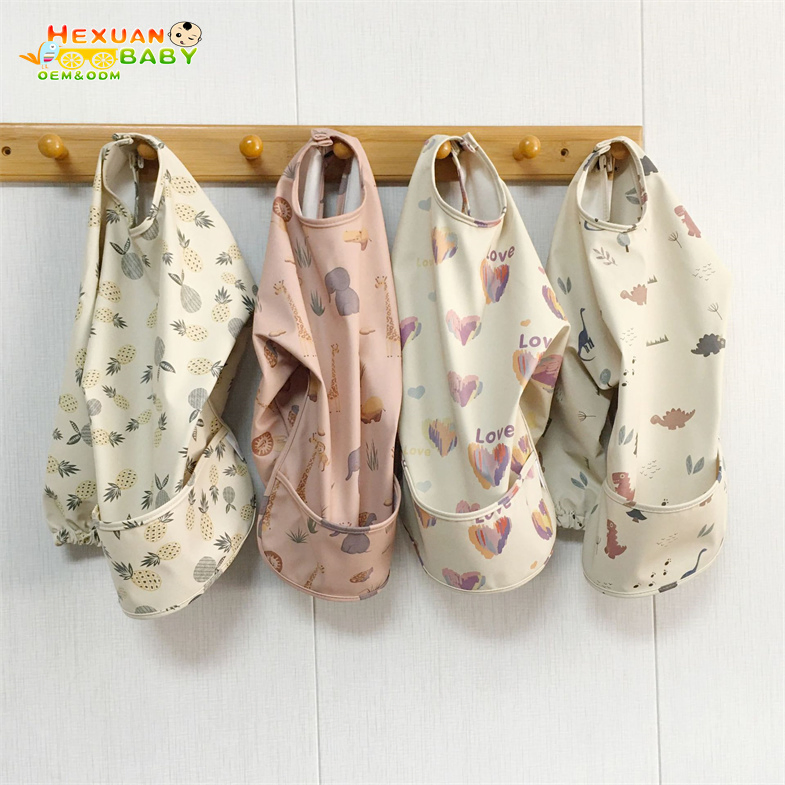 2025 Customized High Quality Waterproof Bib Baby Long Sleeve Bibs