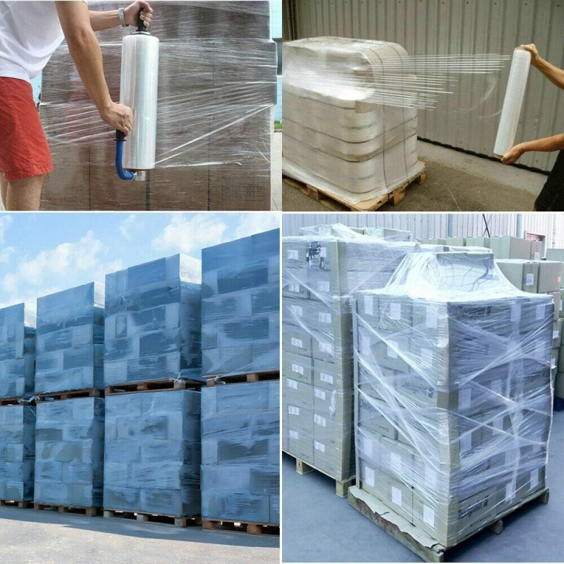 LLDPE Stretch Wrapped Pallet Wrap Stretch Jumbo Roll Stretch Film Stretch Packing Film Industrial Cling Commercial Transparent Plastic