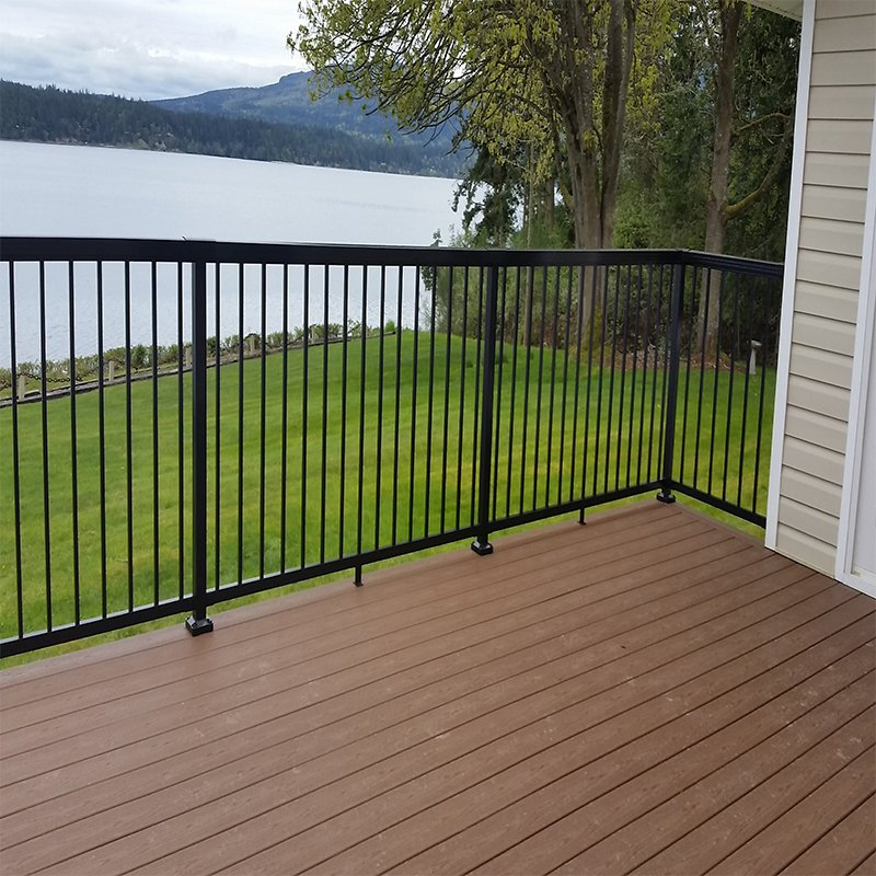 China Manufacturer Railing Fabrication Carbon Steel Powder Coated Outdoor Deck Railing for Construction