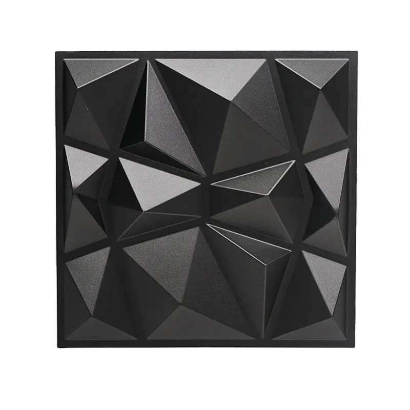 Matt Black Diamend Shape 3D PVC Wall Panel for Wall Decoration