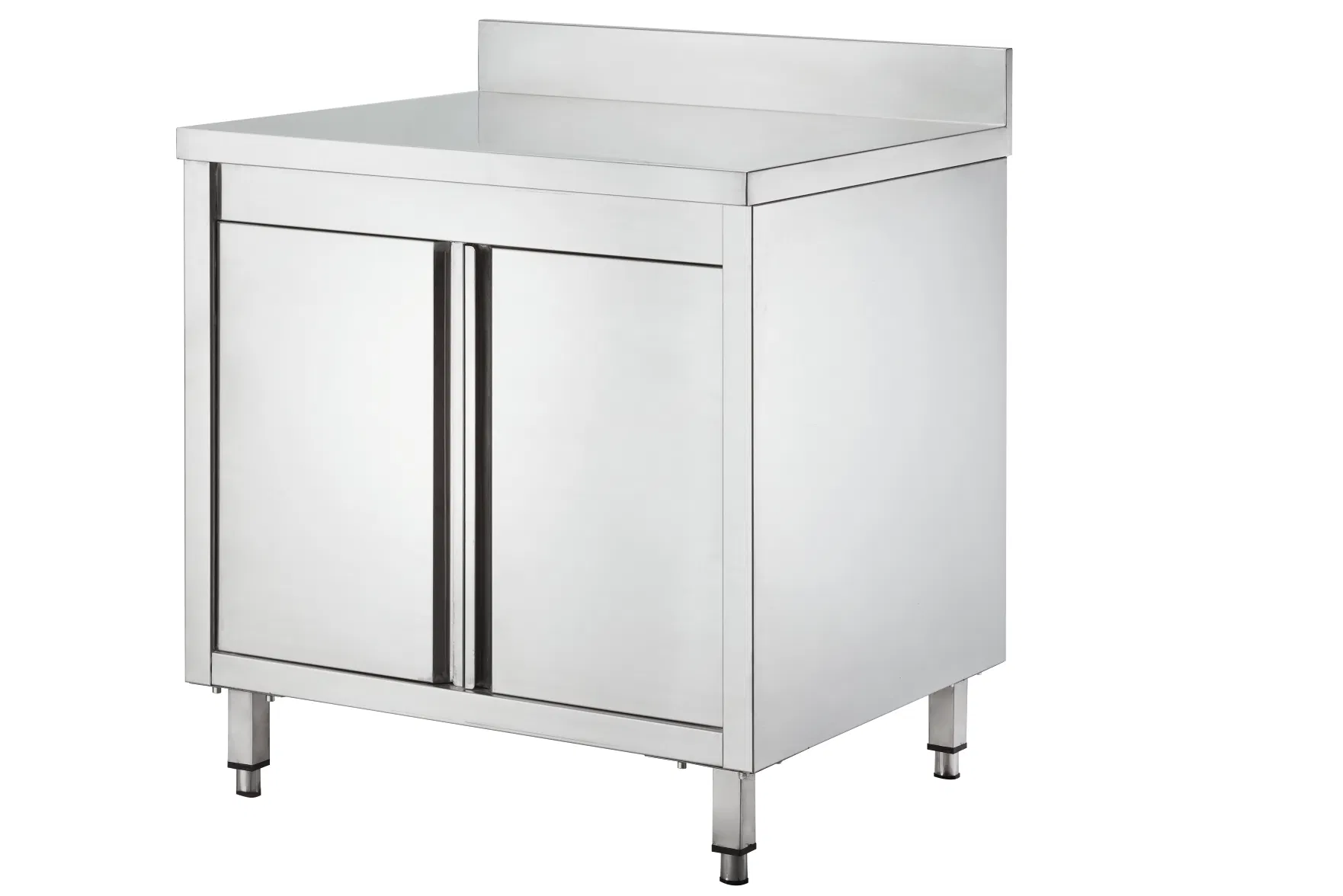 Stainless Steel Slinding Door Work Cabinet with Backsplash 700mm Width Lh600X950