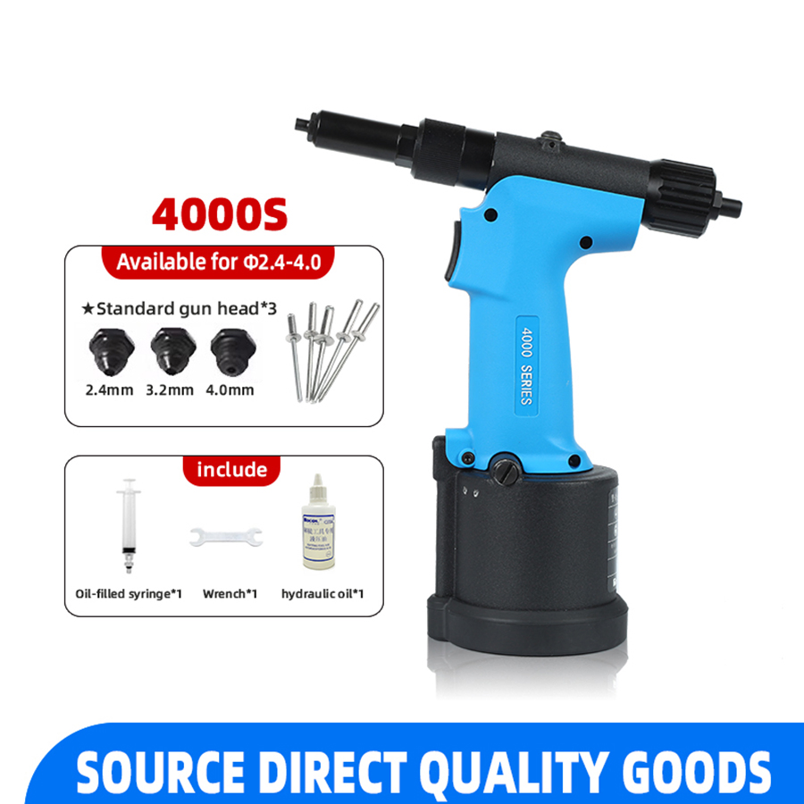 Handheld Air Riveter Easy Operation Rl-4000s Pneumatic Rivet Gun Powerful Pull Force Riveting Tool 2.4-4.0mm