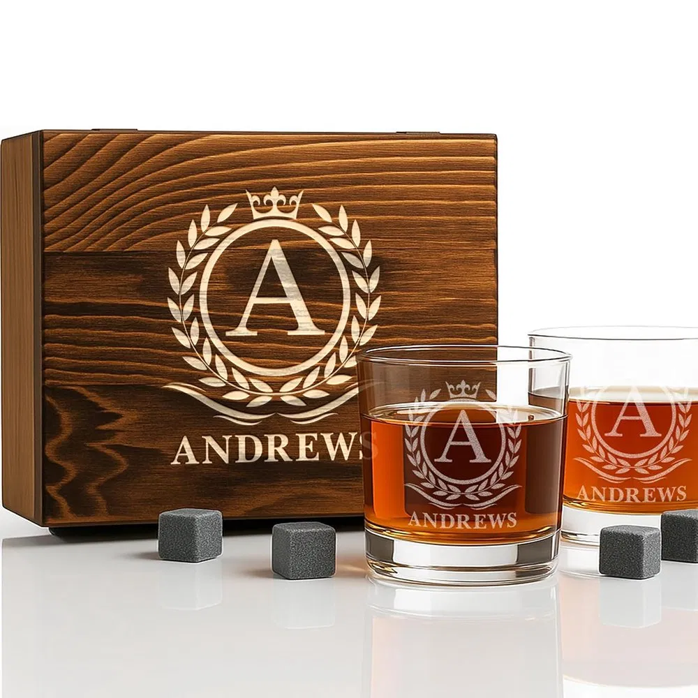 Premium Custom 11oz Whiskey Glass Set of 2 6 Granite Chilling Whiskey Rocks Scotch Bourbon Box Set Whiskey Stones Gift Set