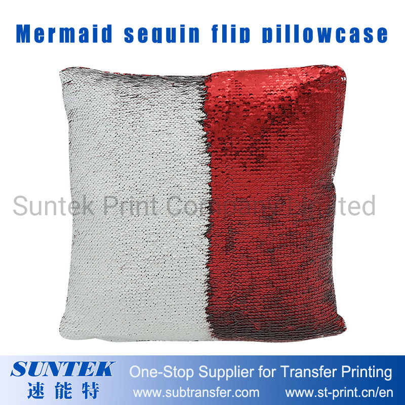Square Sublimation Sequined Pillowcase White/Pearl White