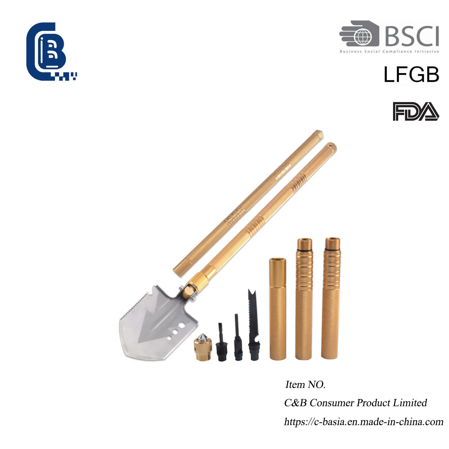 Stainless Steel Outdoor Folding Shovel, Survival Folding Portable Camping Shovel