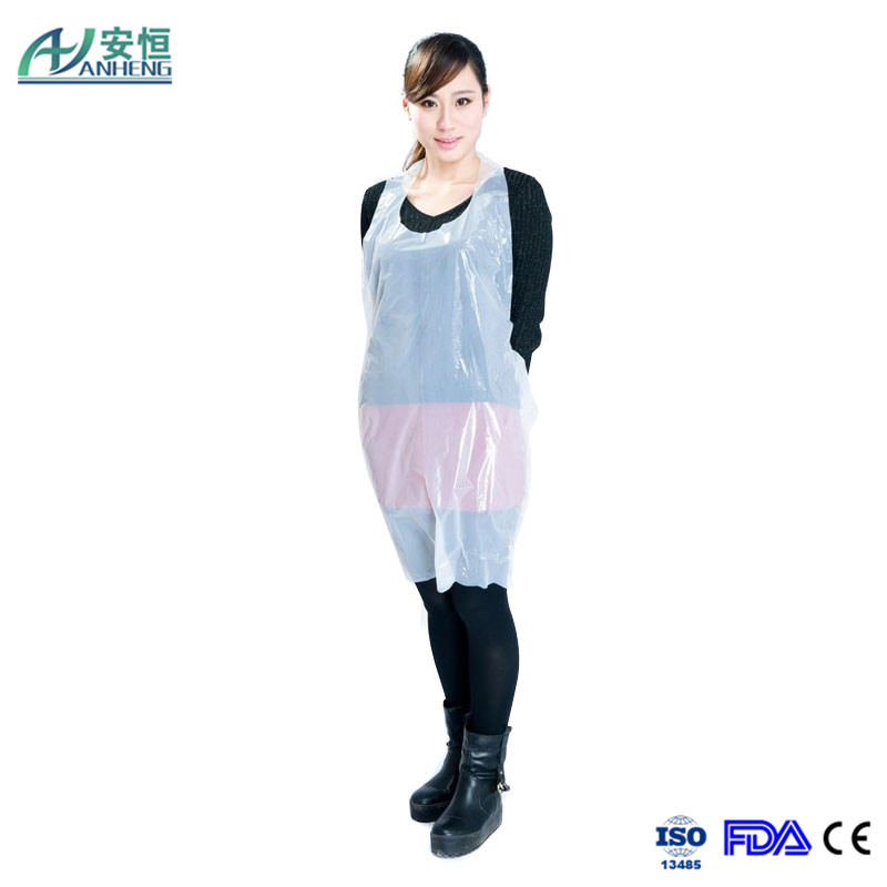 28" X 46" Disposable White Poly Apron