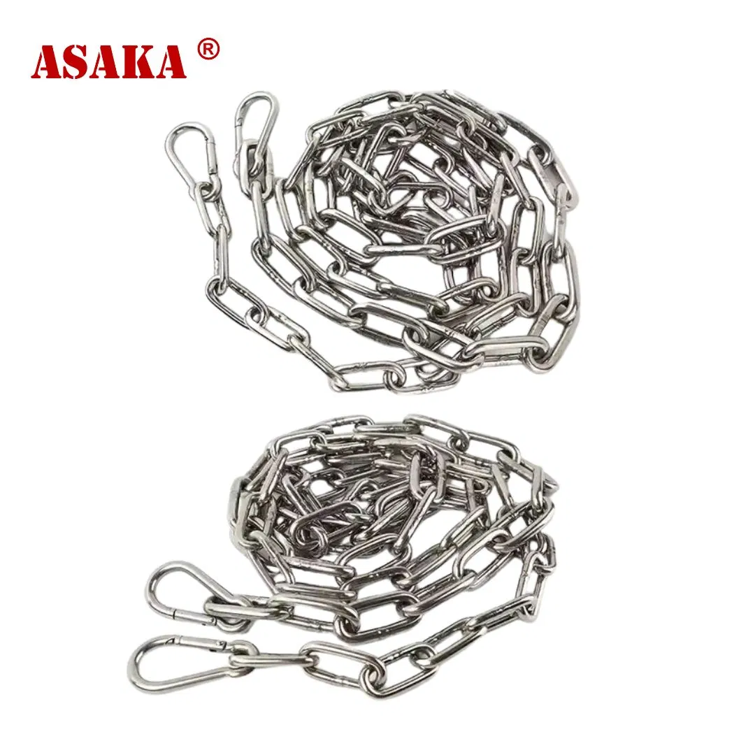 Длинная цепь из нержавеющей стали, металлическая