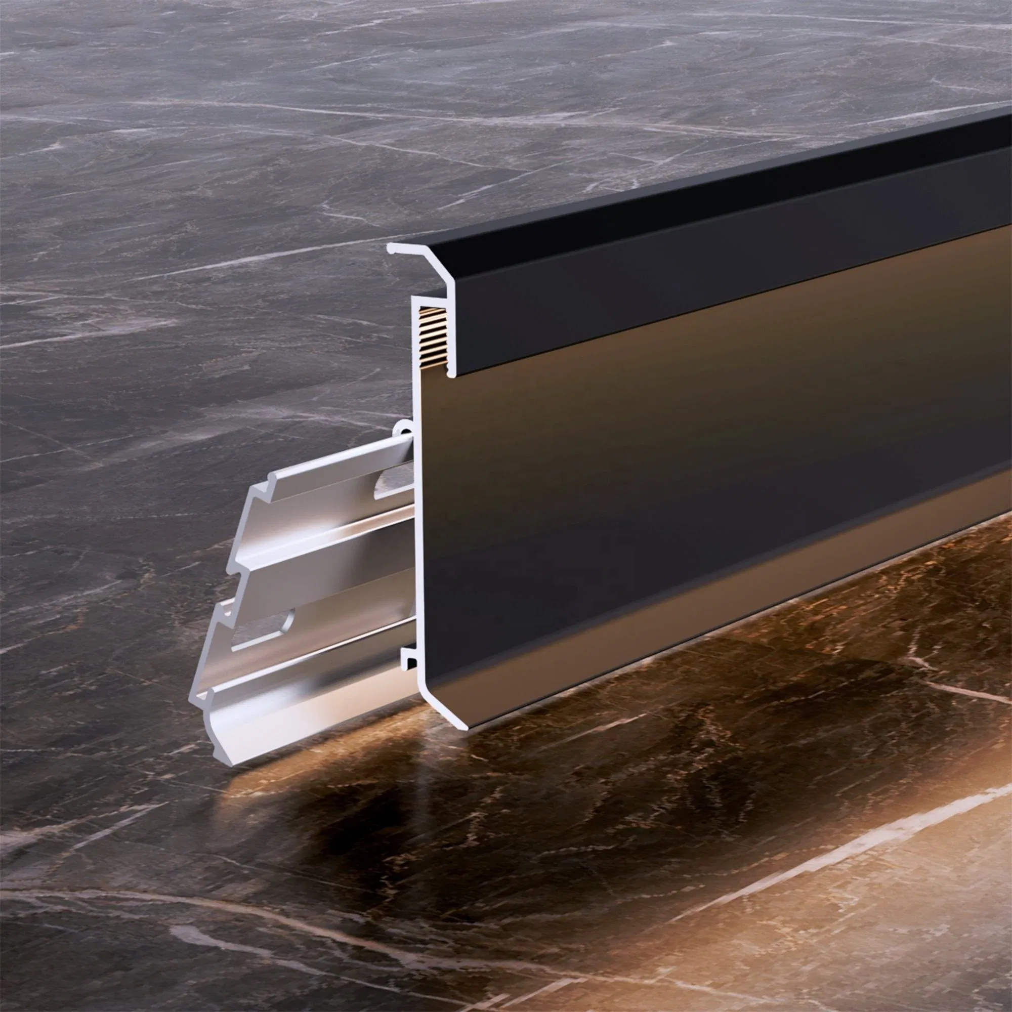 Hot Sell Aluminum Luminous Anodizing Skirting Board with LED