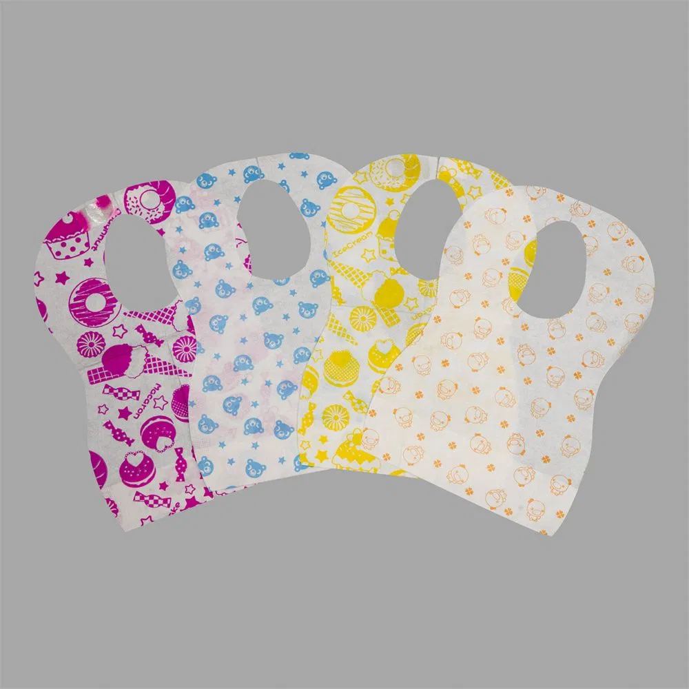 Lightweight Custom Waterproof Baby Feeding Bibs Customizable Design Non-Woven Disposable Breathable Kids Bibs for Children Portable Apron for Toddlers Infants