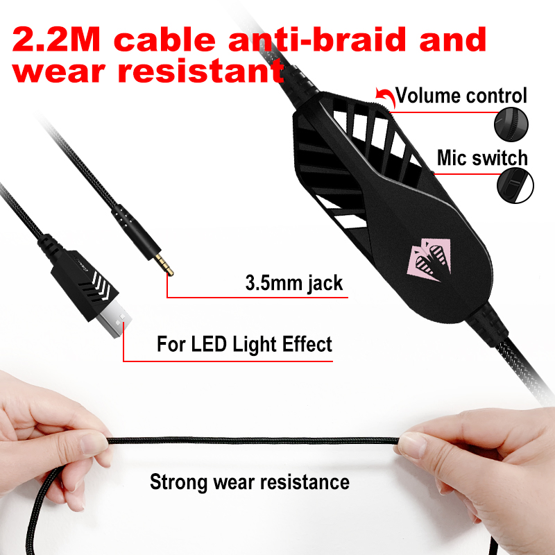 Free Shipping Stereo Headphone G9000 Max PS4 Gamer Headset Gaming Vr Headsets Pink Computer Headphones with Mic for PS5 PC xBox