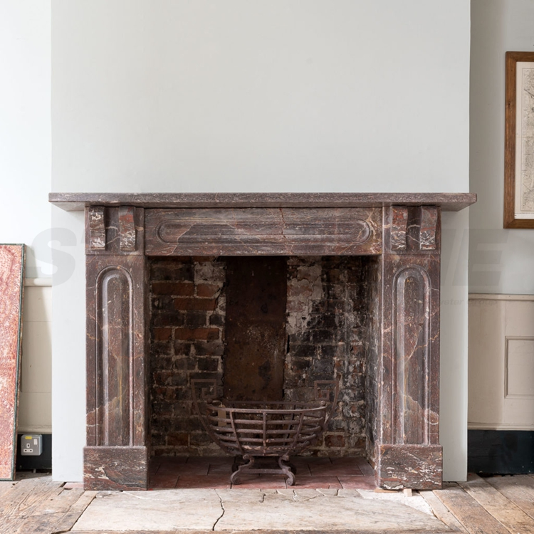 Brown Marble Fireplace Antique European Style Mantel